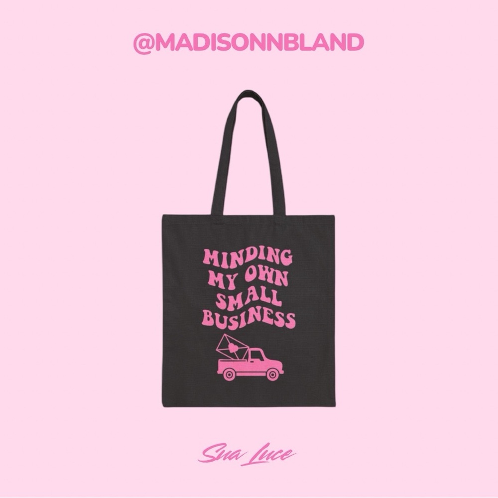 Small Business Mail Cotton Tote Bag - Available in Beige, Pink, Brown, & Black